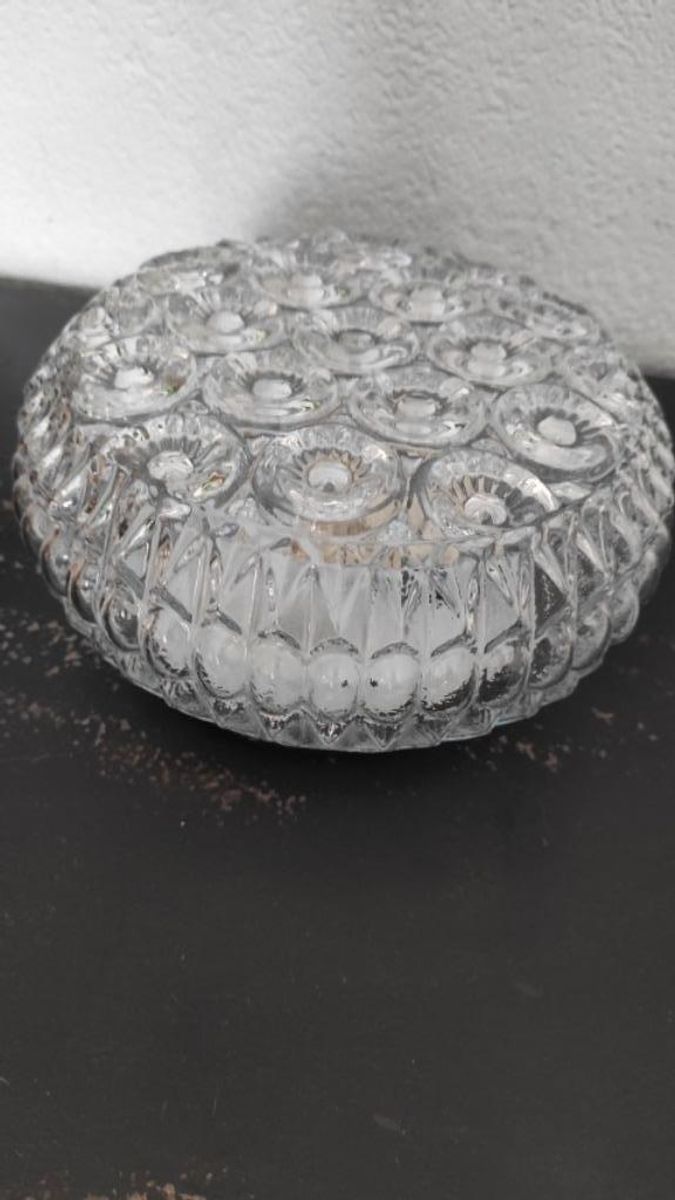 Vintage Plafondlamp Glas Rond Met Kleine Rondjes image 2