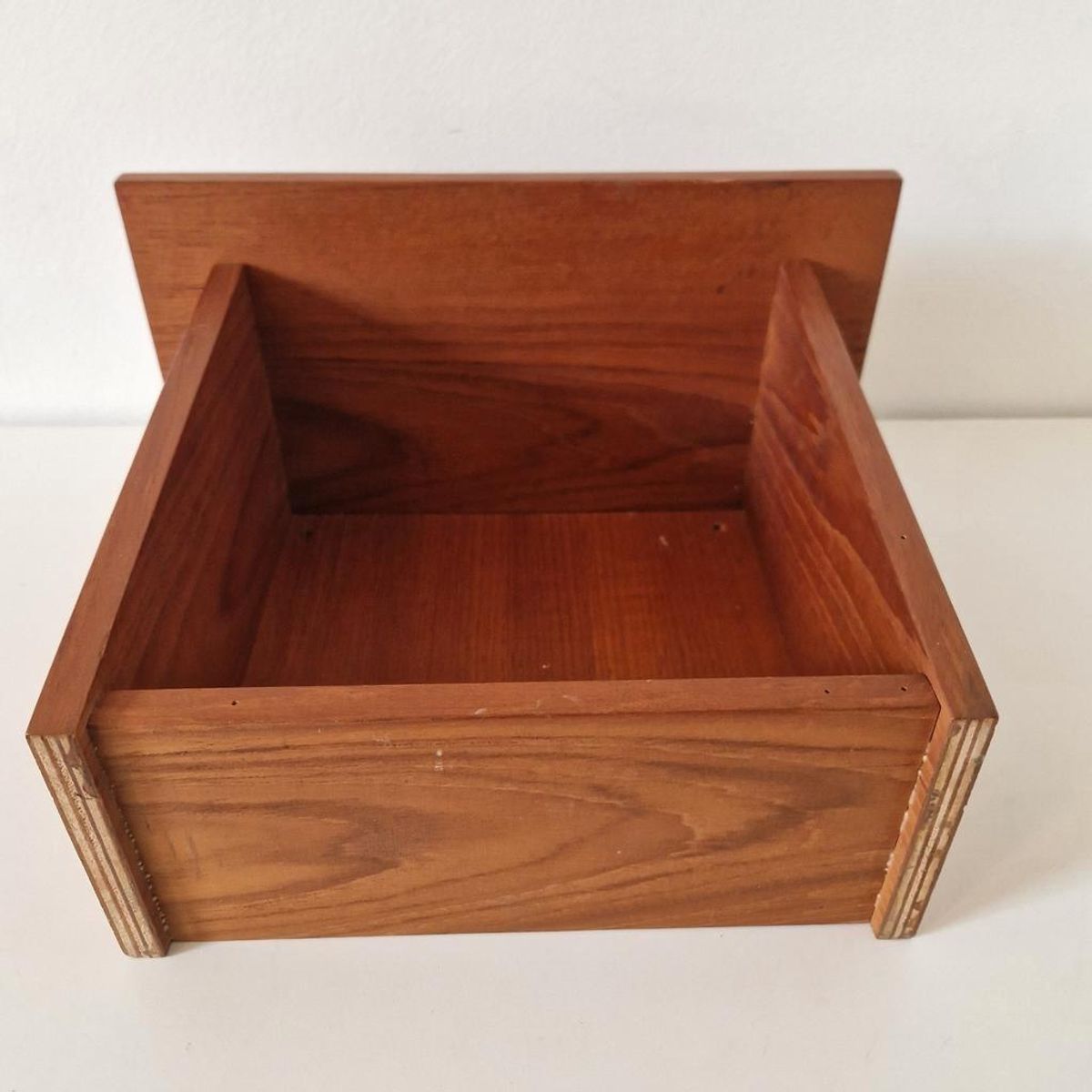 Vintage Teak Wandkastje Hangkastje Telefoonkast Rekje image 6