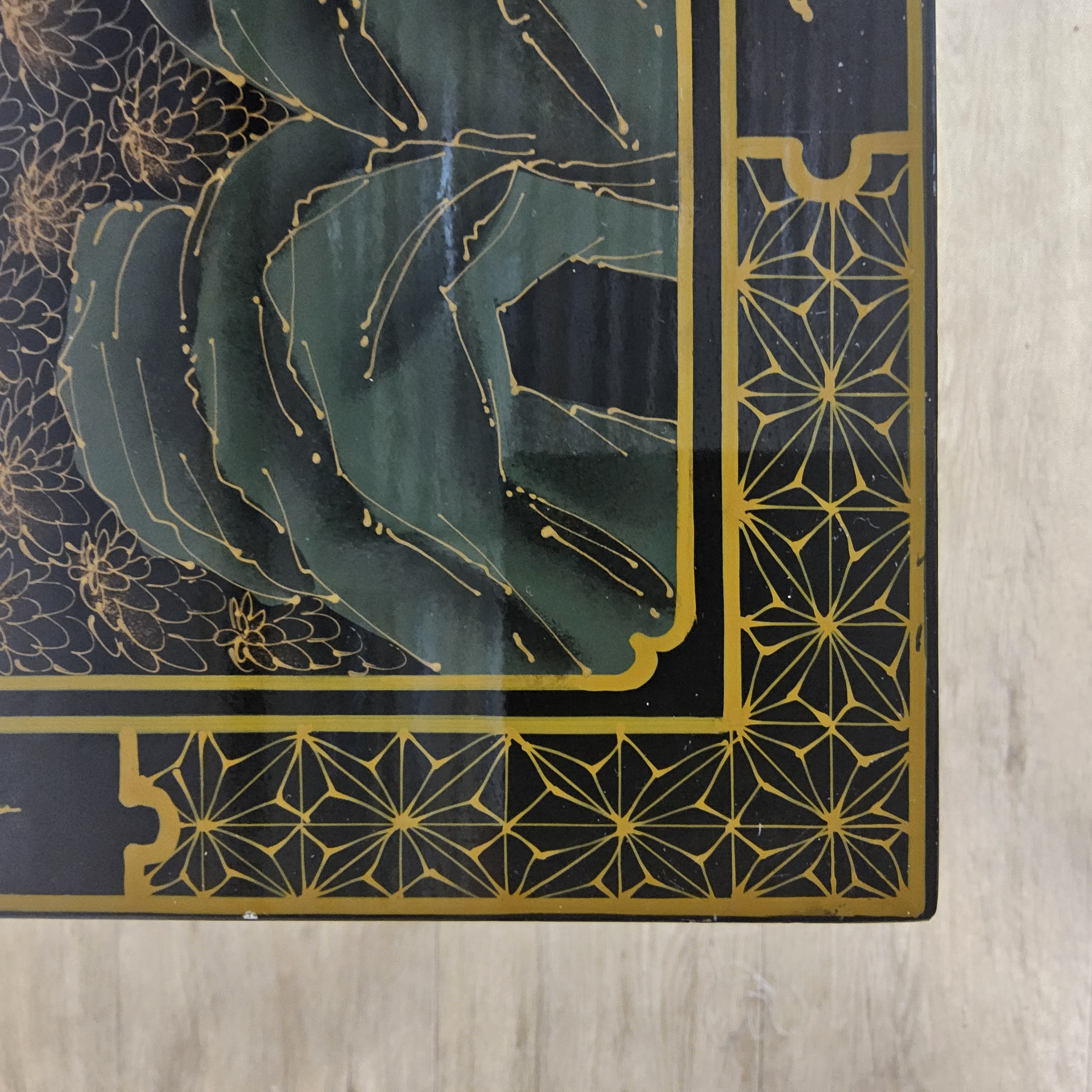 Vintage Chinese Salontafel / Oosterse Koffietafel (lakmeubel) Chinoiserie /traditioneel Tafereel image 10