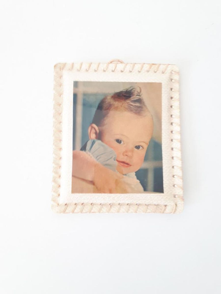 Fifties Handgemaakt Fotolijstje Baby Schilderijtje image 2