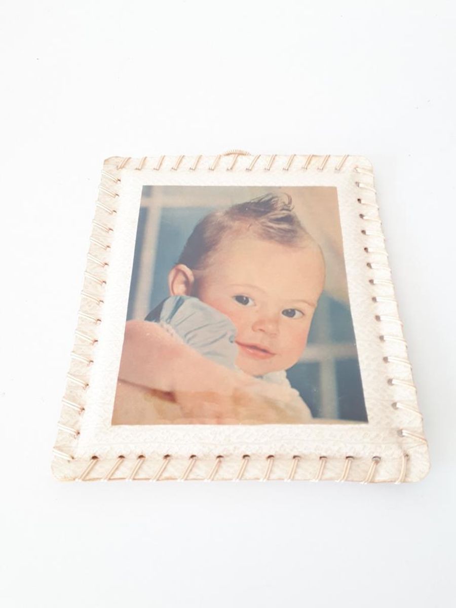 Fifties Handgemaakt Fotolijstje Baby Schilderijtje image 3