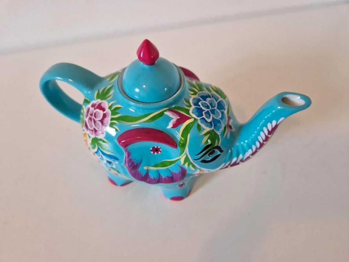 Vintage Theepot Koffiepot Olifant Keramiek image 5