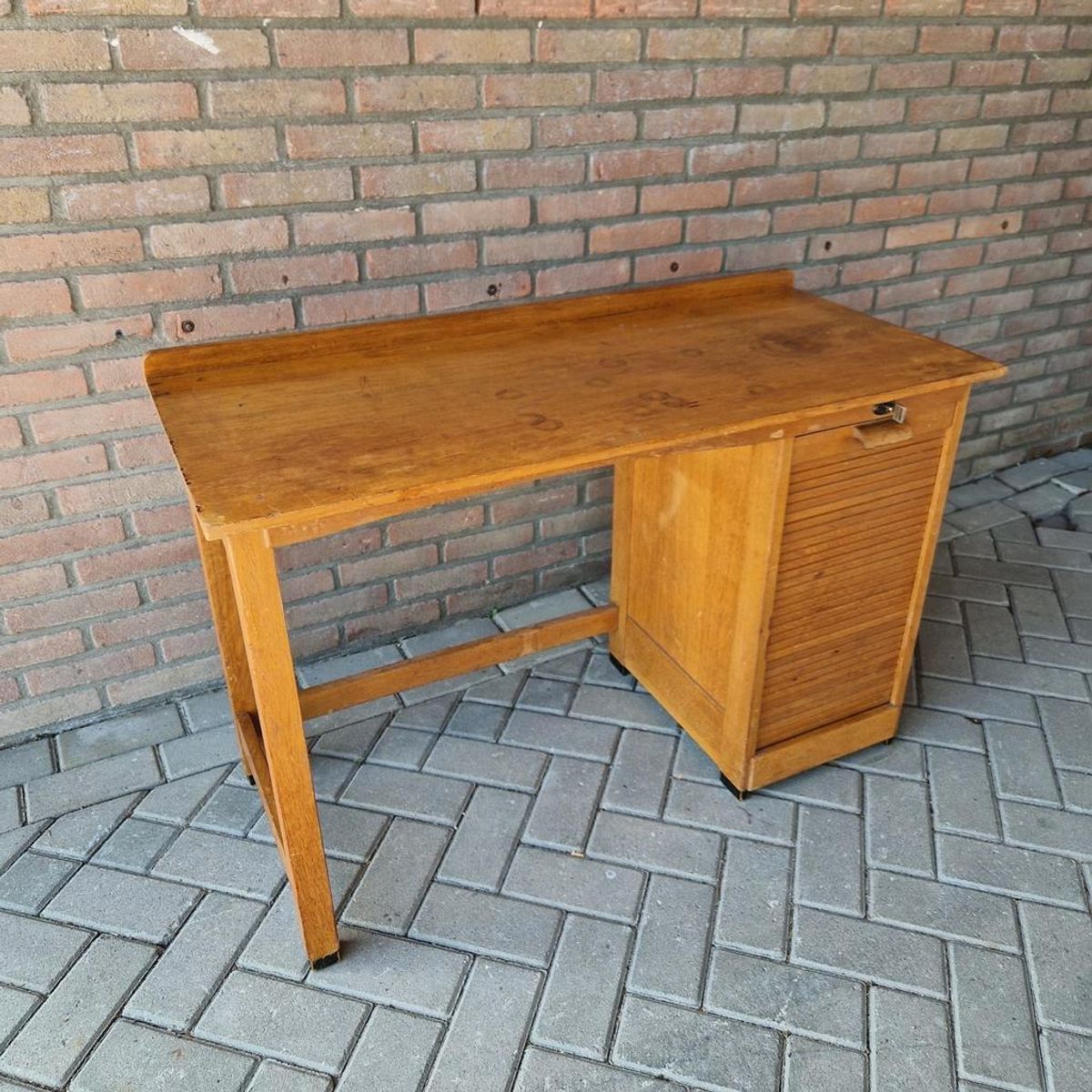 Antiek Artdeco Bureau Beuken Bureau Vintage image 7