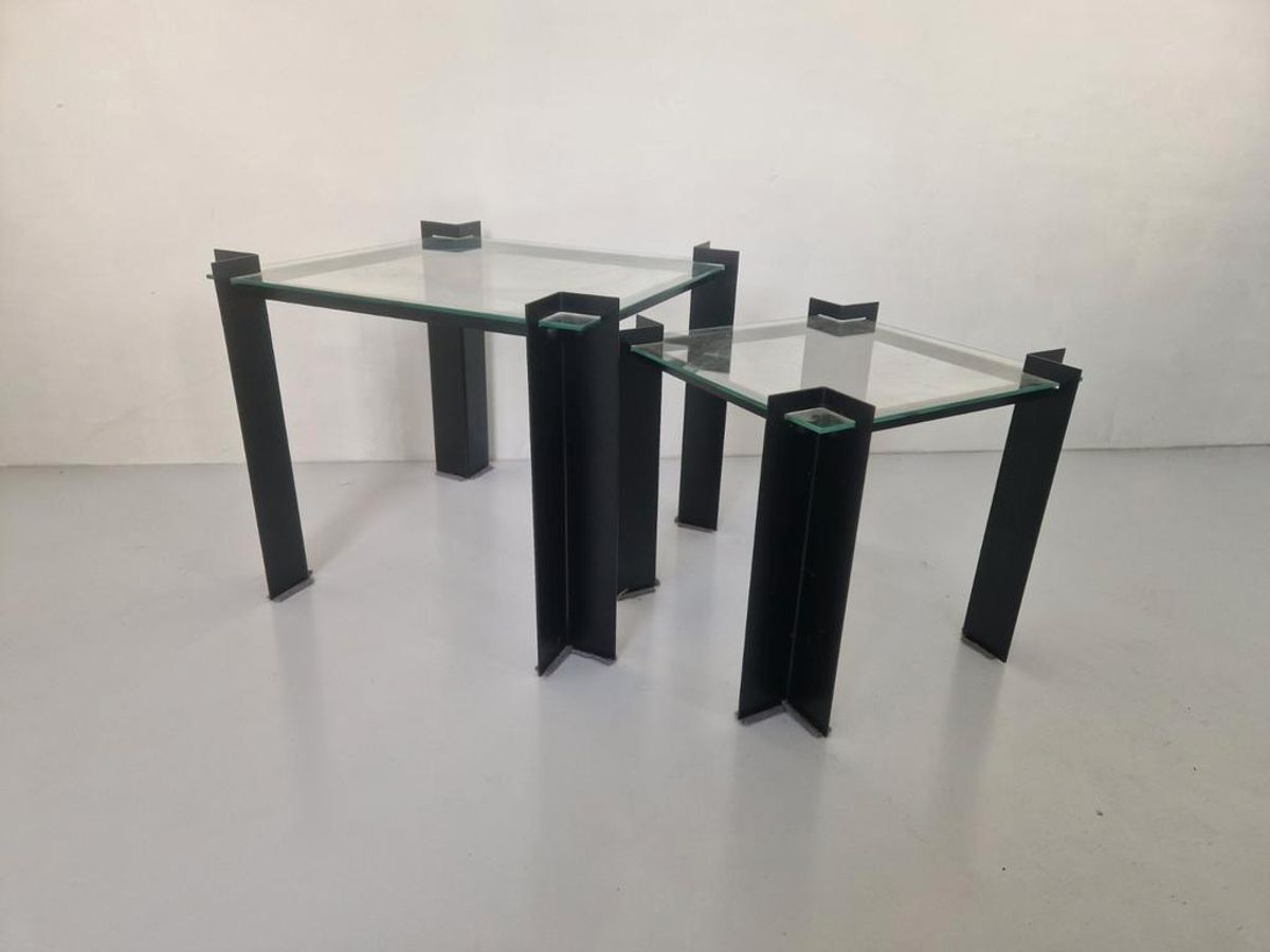 2 Postmoderne Nest Tafeltjes Jaren 80 Design. image 3