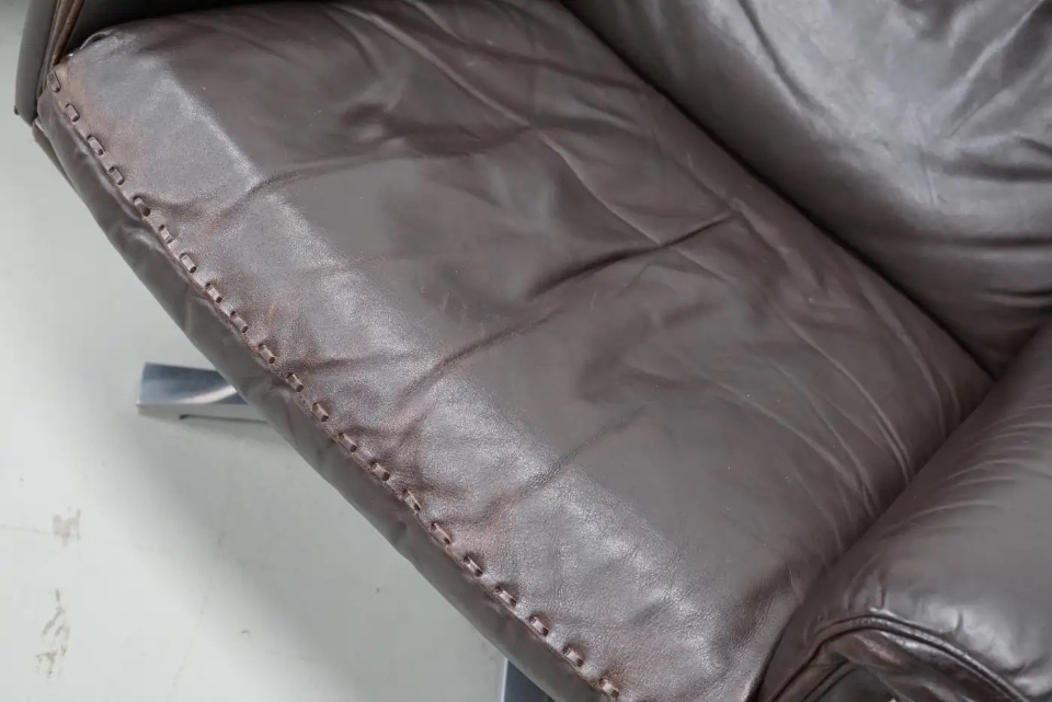 Vintage De Sede Ds-31 Draai Fauteuil In Bruin Leer image 2
