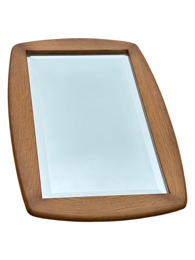 Vintage Spiegel Jaren 70 Ovaal Eiken Hout Zweeds Design image 12