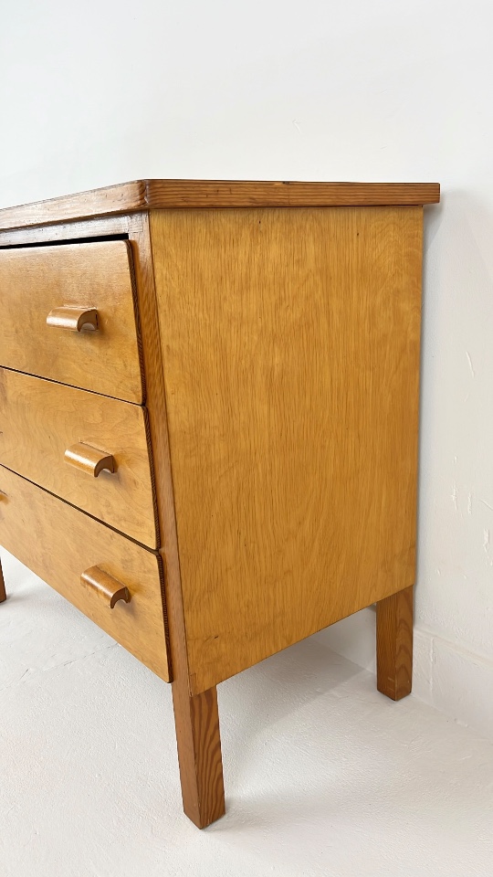 Zweedse Vintage Berken Fineren Ladekast Saraby image 12