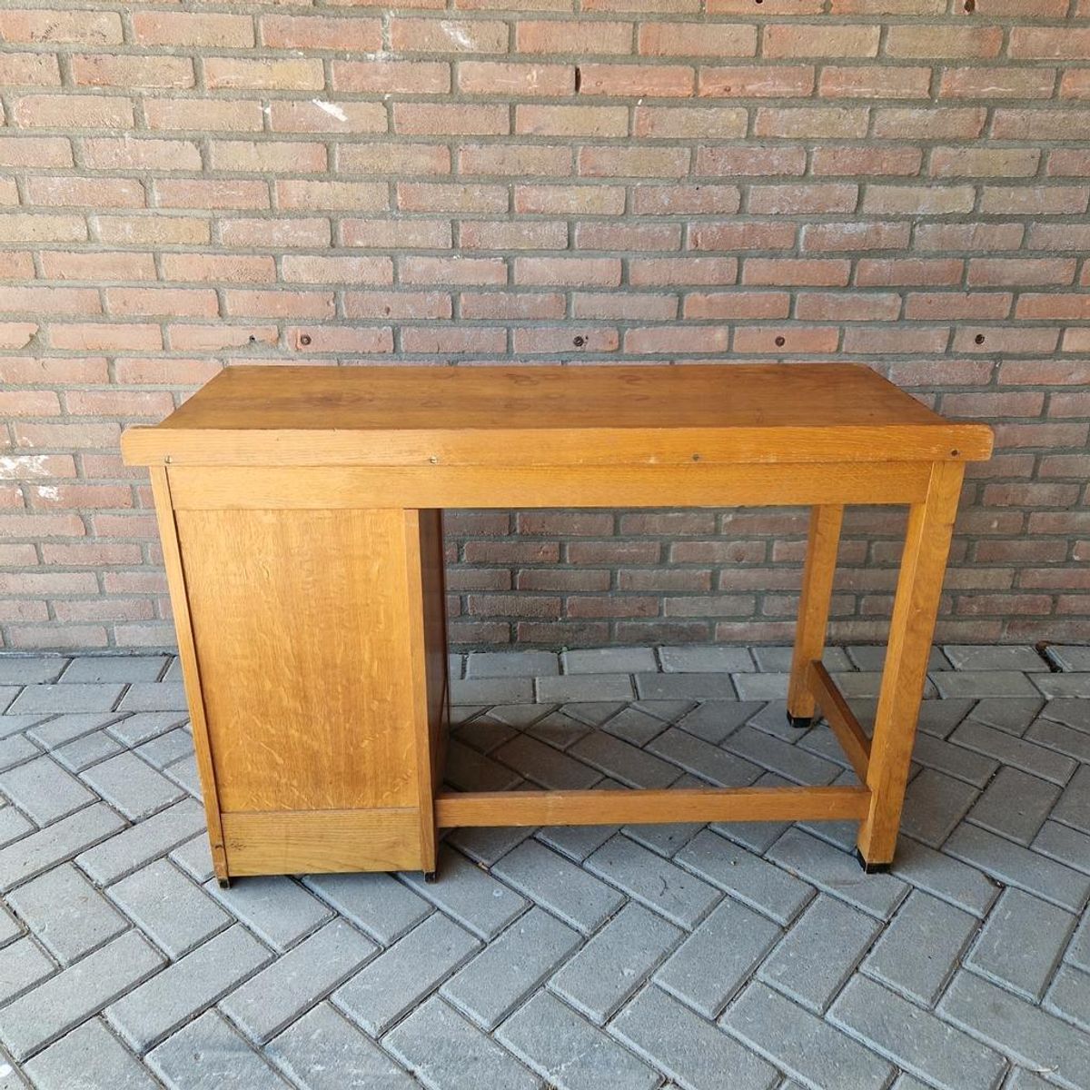 Antiek Artdeco Bureau Beuken Bureau Vintage image 6