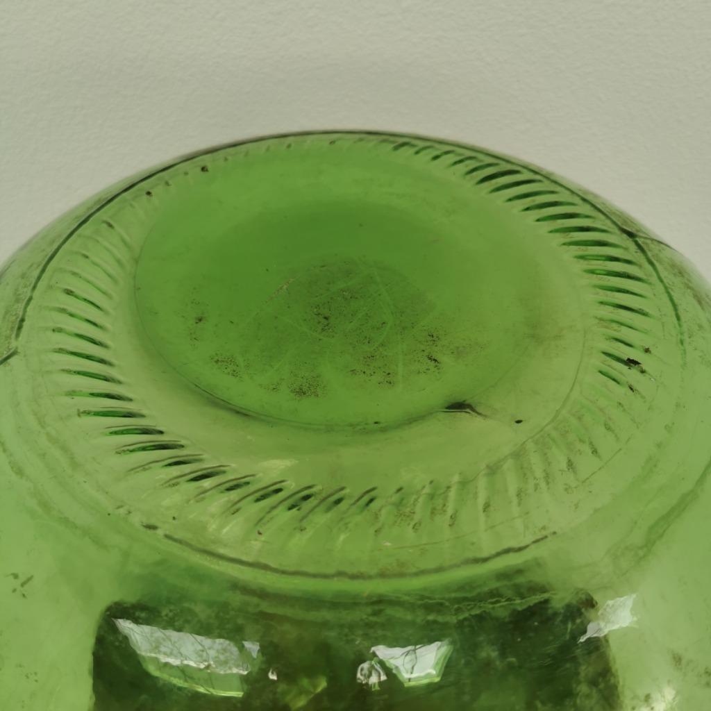 Brocante Glazen Dame Jeanne Vaas Wijnfles, Gistfles Glas 408 image 9