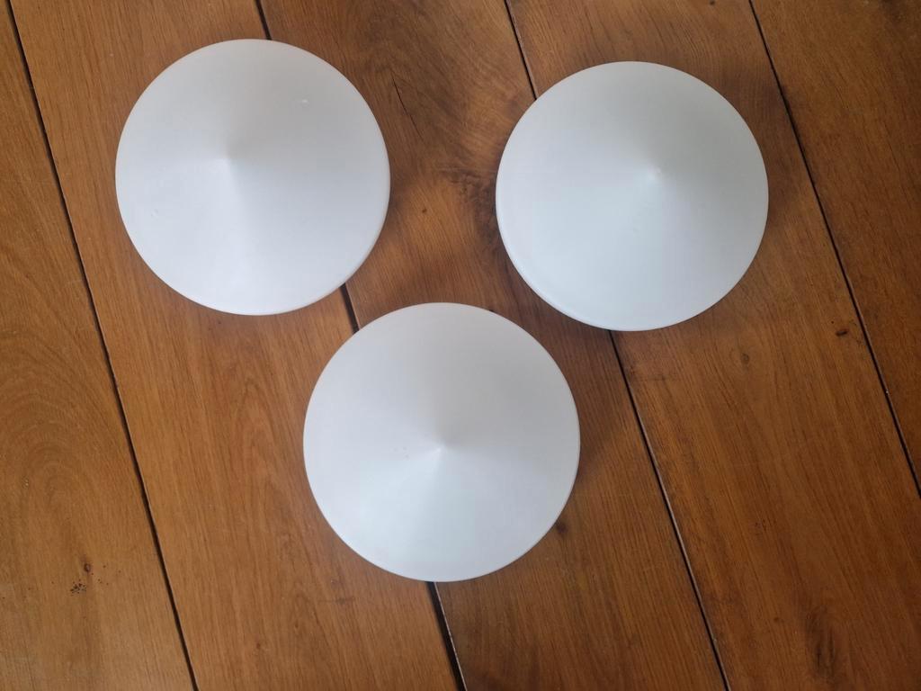 3 Vintage Discus Plafond Of Wandlampen Design Melkglas. image 4