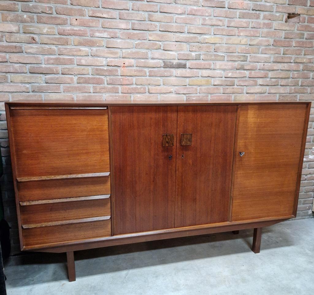 Vintage Kast Highboard Hilker Wandkast Dressoir Bar Bureau image 3