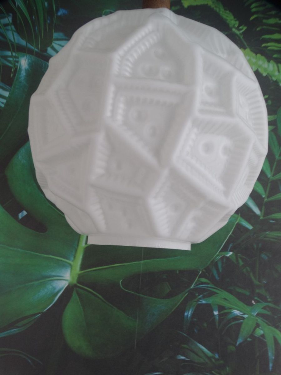 Melkglas Hnglamp Met Reliëfpatroon image 4