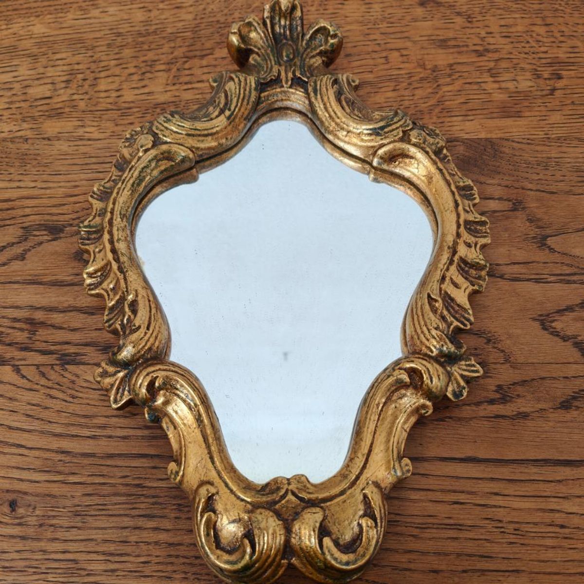 Vintage Hollywood Regency Spiegel Kuifspiegel Met Planchet image 3