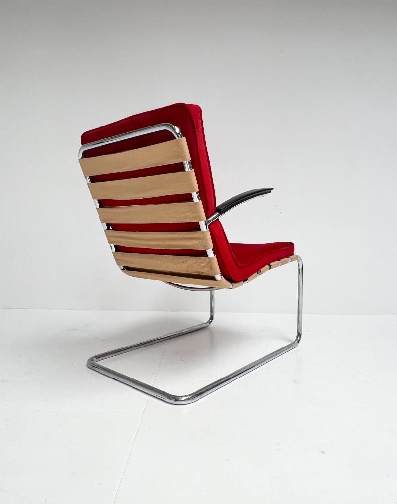 Unieke Vintage Gispen 411 Fauteuil, 1930's image 7