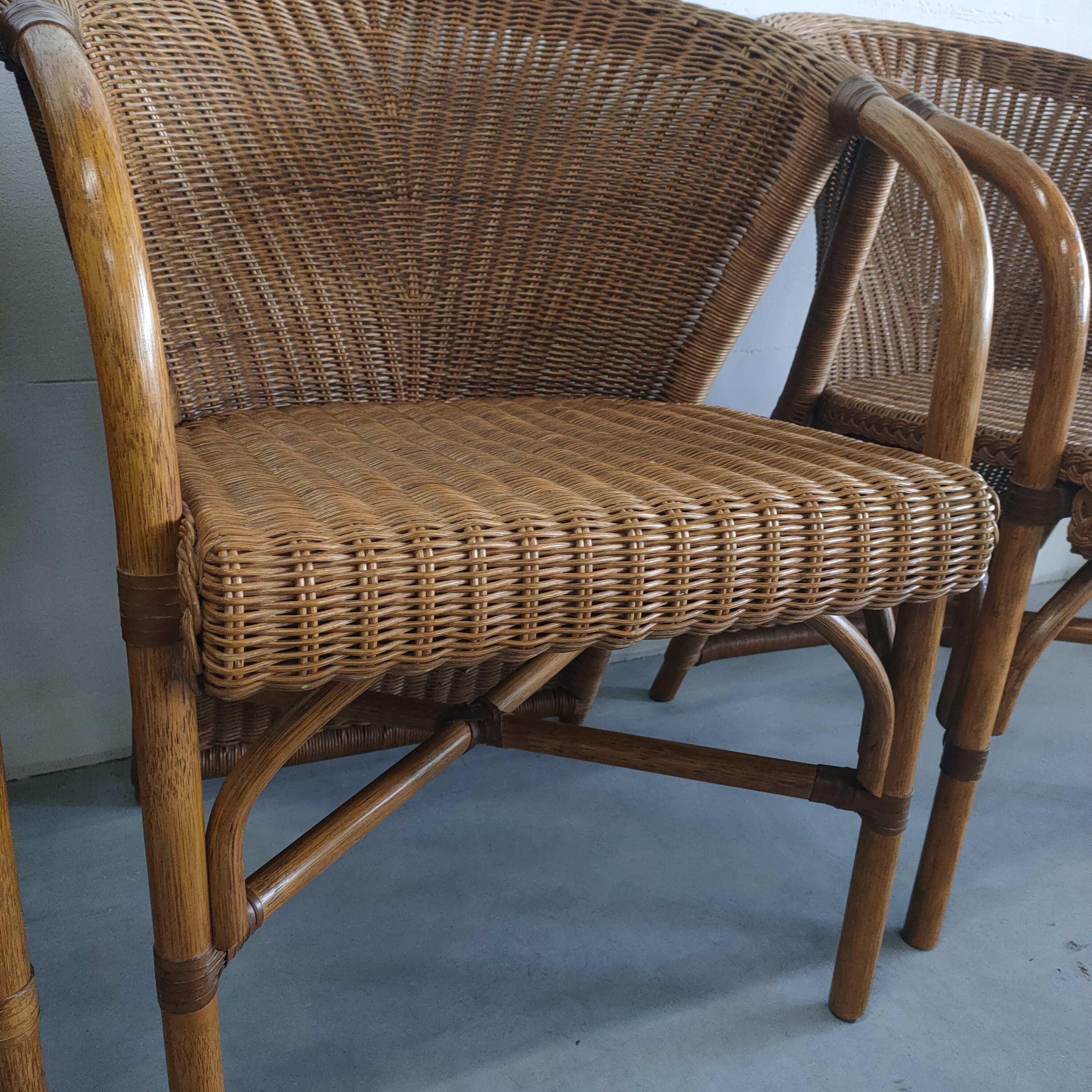 Vintage Jaren 70 Rohé Design Rotan/pitriet Fauteuil/stoel(en) image 8