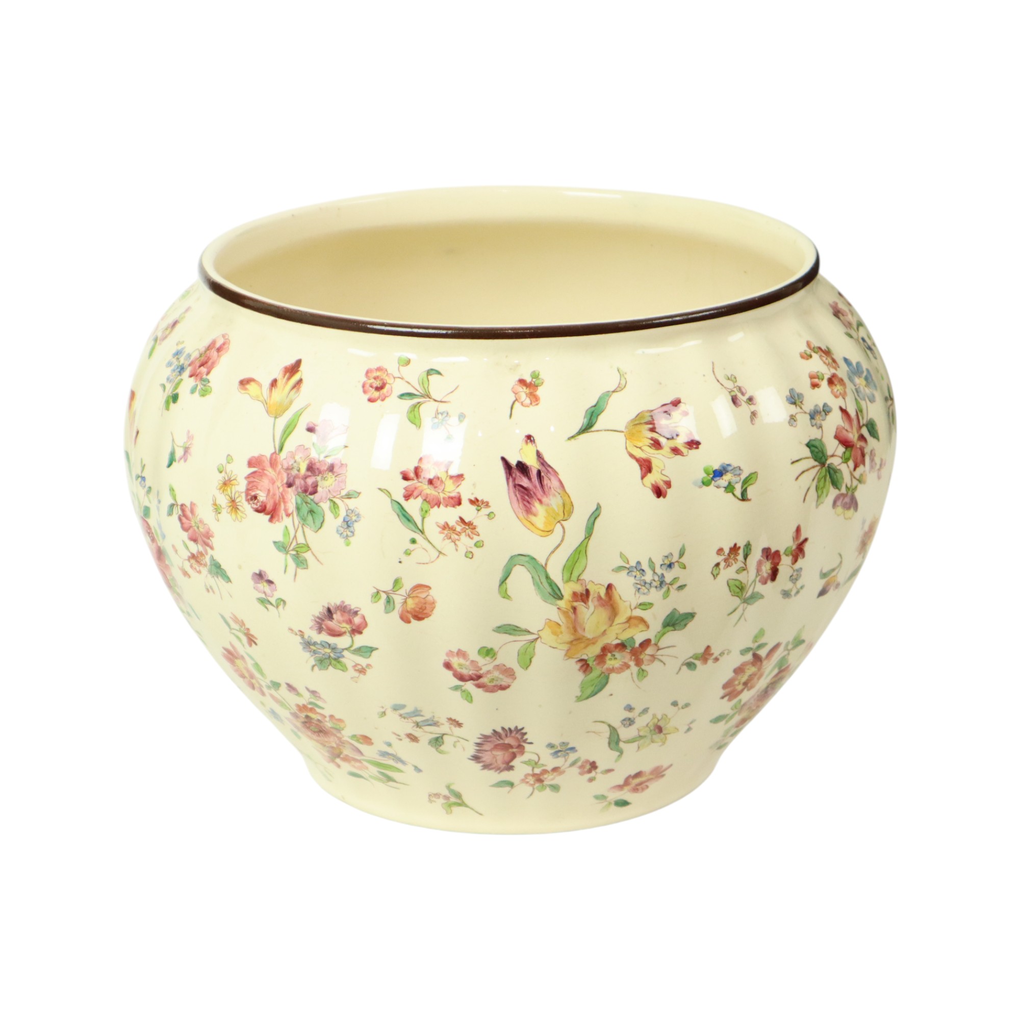 Grote Polychrome Bloempot Cache Pot Longchamp Frankrijk 36cm image 4