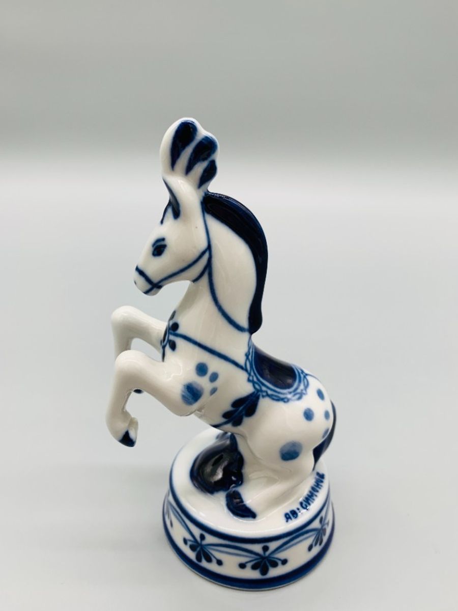 Gzhel Circuspaard Decoratie Blauw/wit image 8