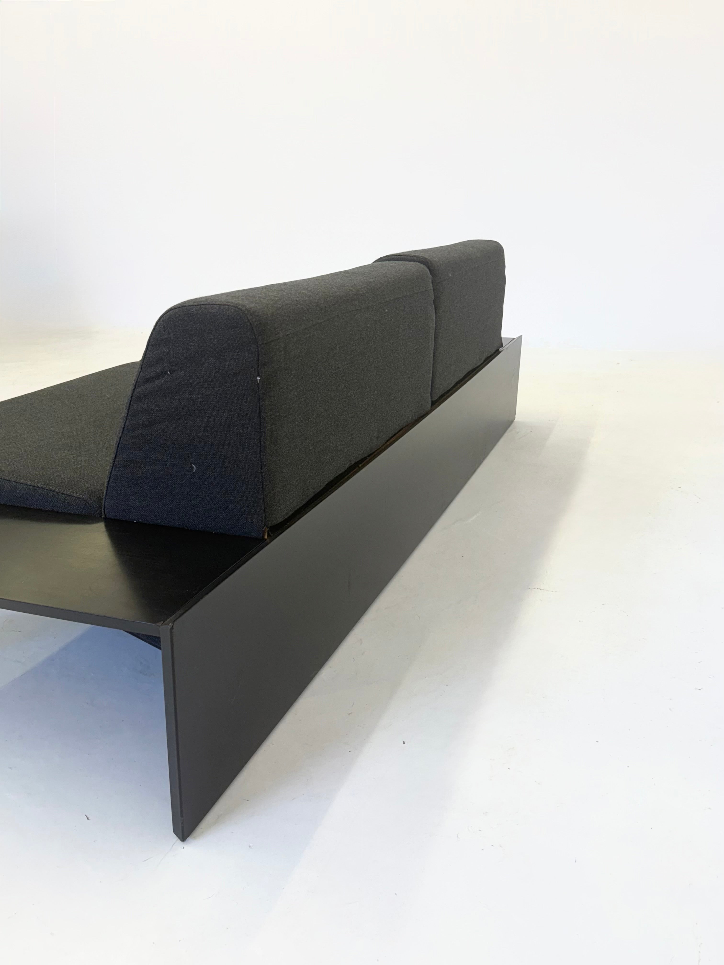 Harvink The Mission Bank Met Zwart Frame Donkergrijze Stof image 15