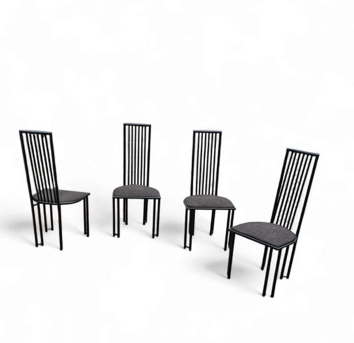 4 X Postmodern Chair / Metal Frame / 1980s image 10