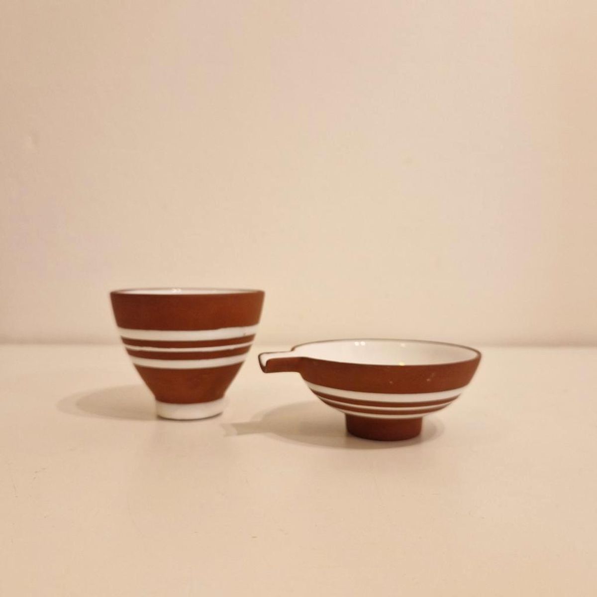 Vintage Keramiek Rook Setje Asbak Met Sigaret Bak Ravelli ? image 4