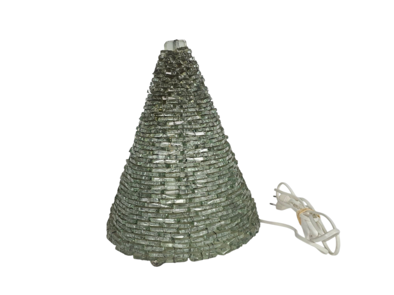 Vintage Pyramide Lamp - Opgebouwd Uit Stukjes Glas - Modern - Glas En Metaal - Frankrijk - 70'S image 7