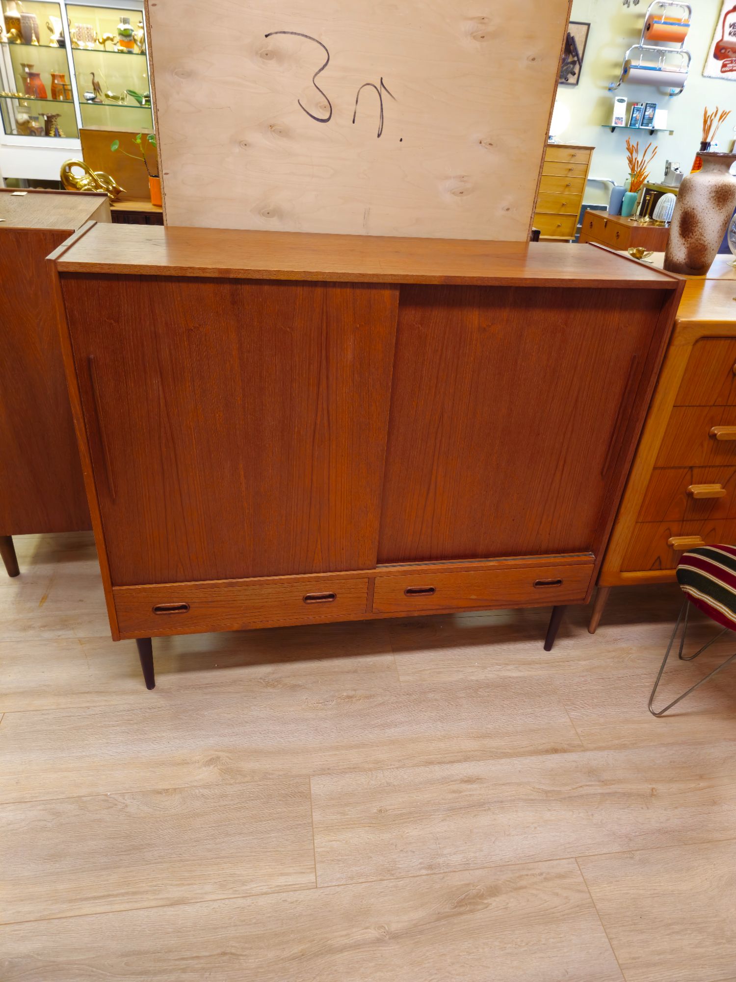 Vintage Deens Highboard Dressoir Teak Kast Kastje image 2