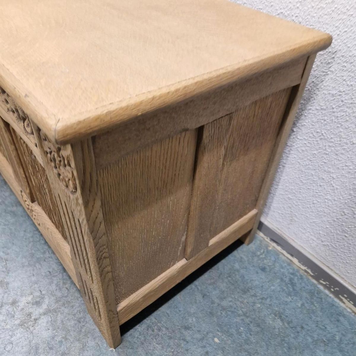 Antieke Dekenkist Gezandstraald Oude Kist Speelgoedkist image 14