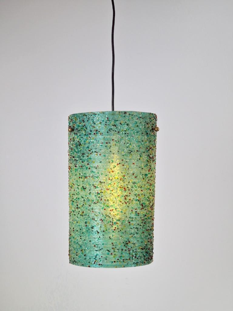 Vintage Hanglamp Polyester Sugar Tube Groen Suiker ‘60 Lamp image 5
