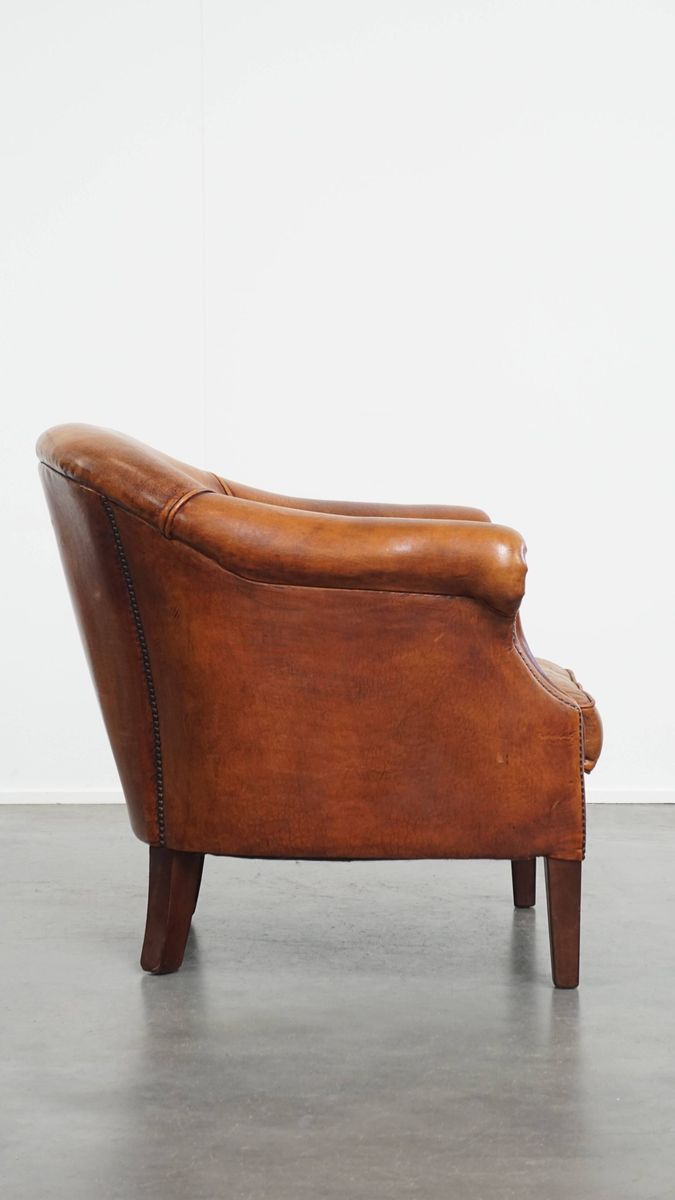 Charmante En Comfortabele Schapenleren Clubfauteuil Met Prachtige Kleuren image 3