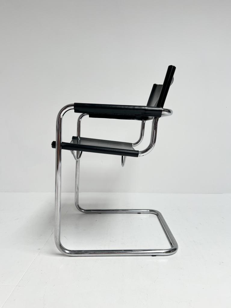 Set Van 4 Lederen Mart Stam S34 Stoelen, 1970's image 14