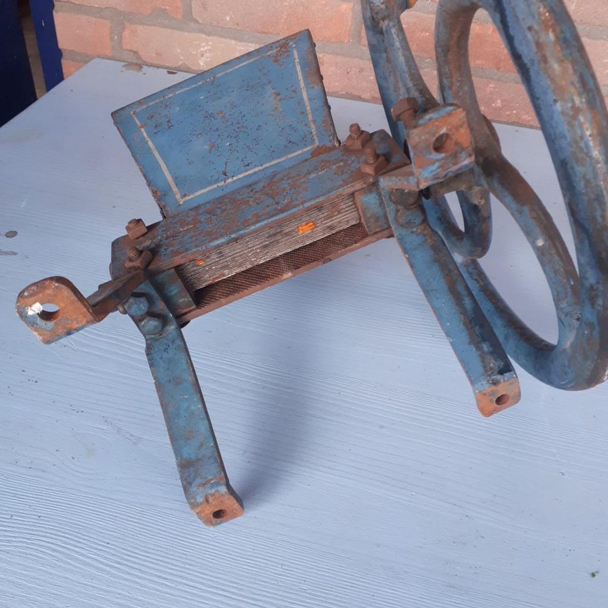 Antieke Gerst Molen Tafel Molen Bakkerij Winkel Graan Maler image 12