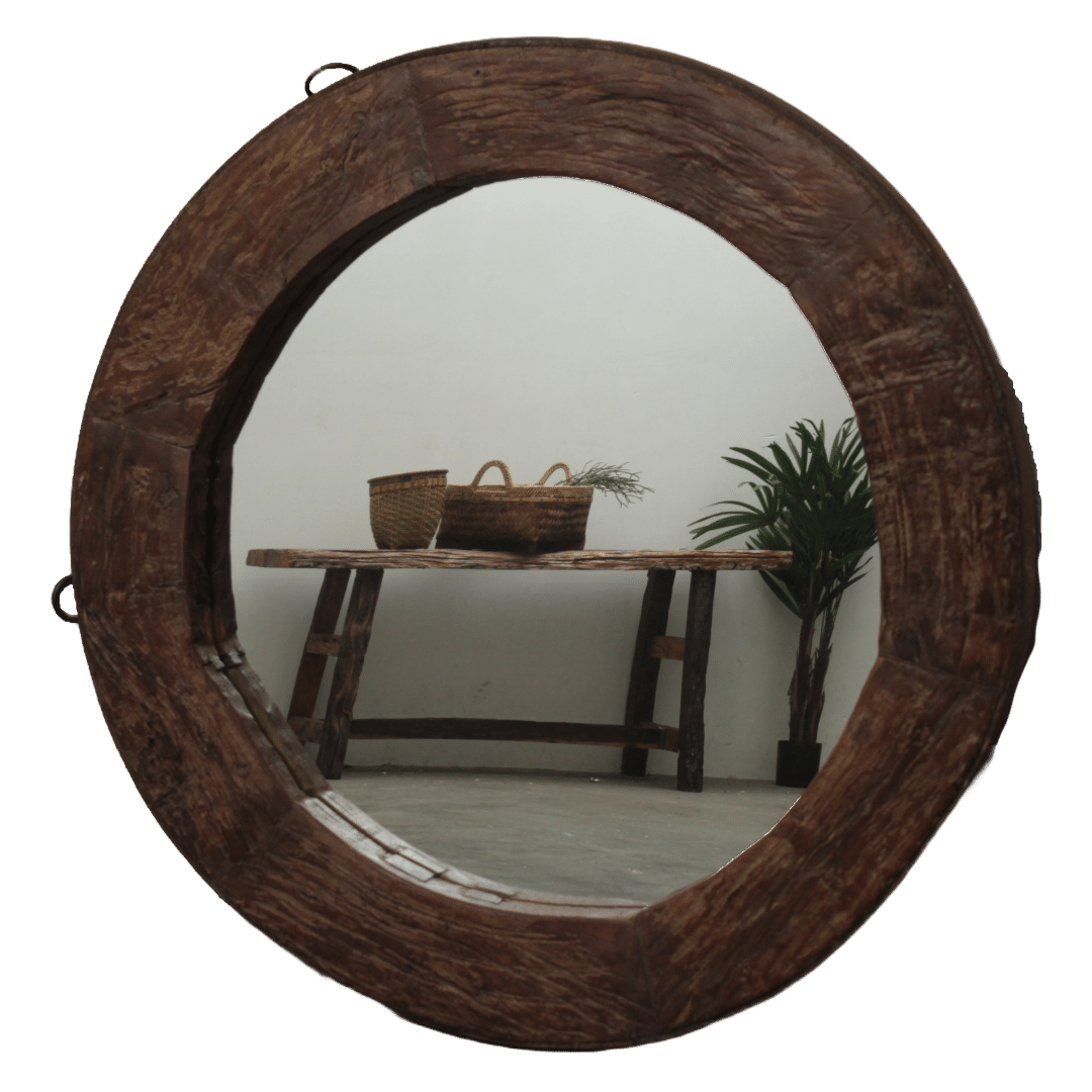 Ronde Houten Spiegel image 2