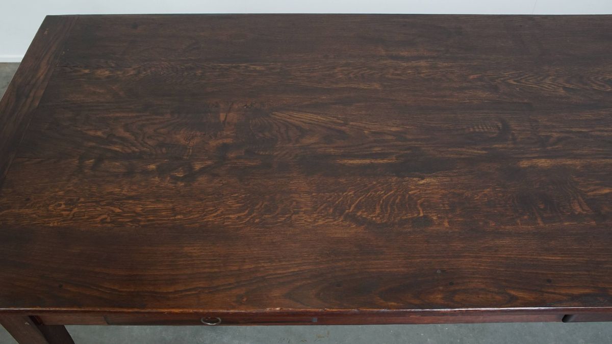 Zeer Charmante En Grote Antieke Franse Boeren Xxl Eettafel Met Een Mooi Patina image 6