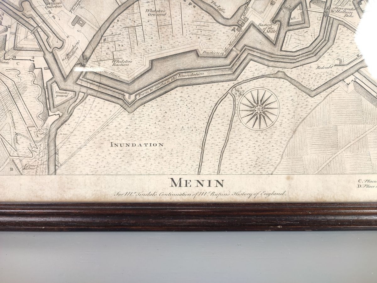 Antieke Kaart Van Menen Ca. 1745 image 5