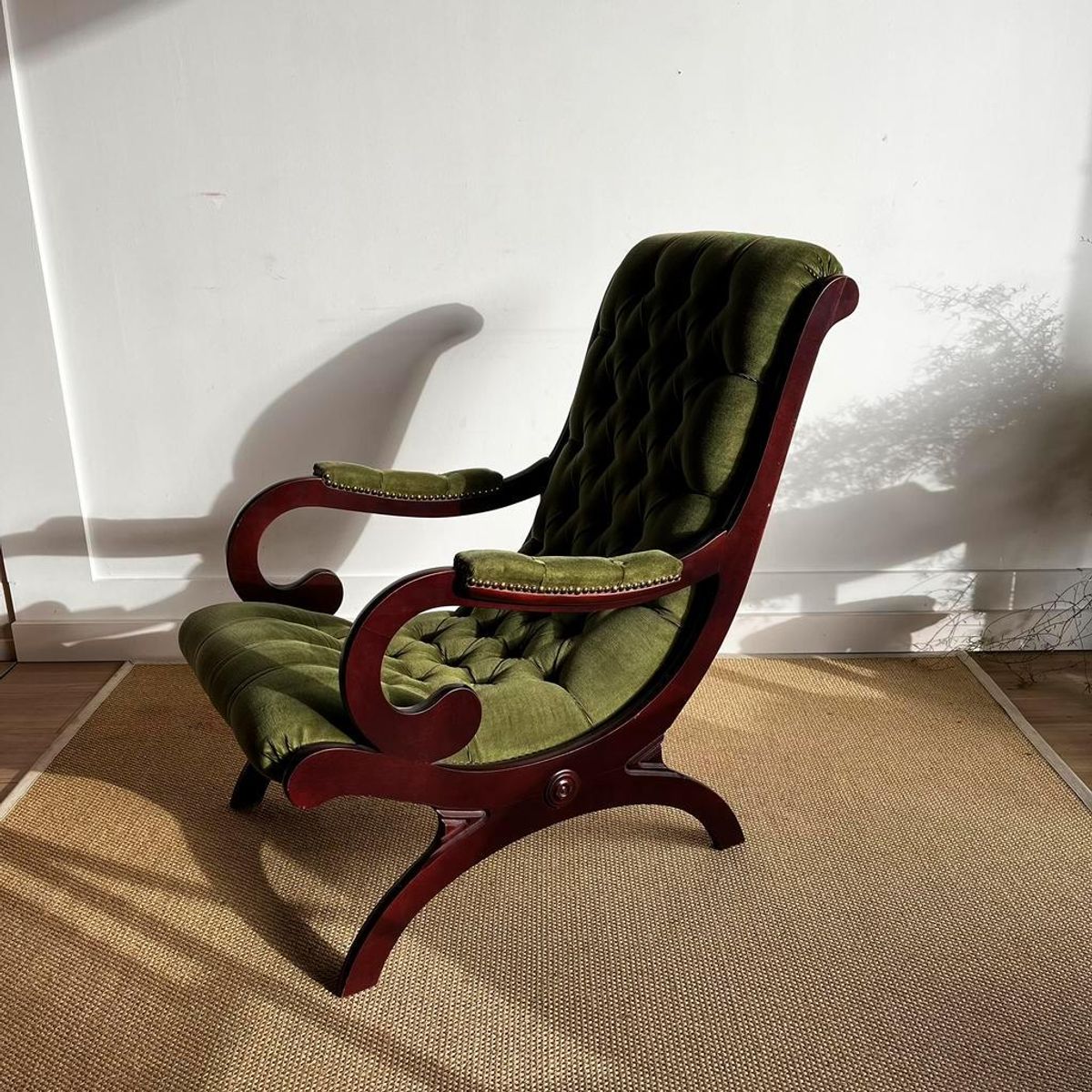 Sale Groene Chesterfield Victoriaans Fauteuil Vintage image 8
