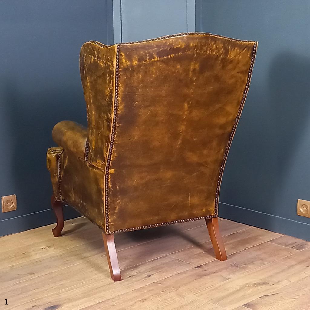 Cognackleurige Chesterfield Wingback Fauteuil (2x) image 5