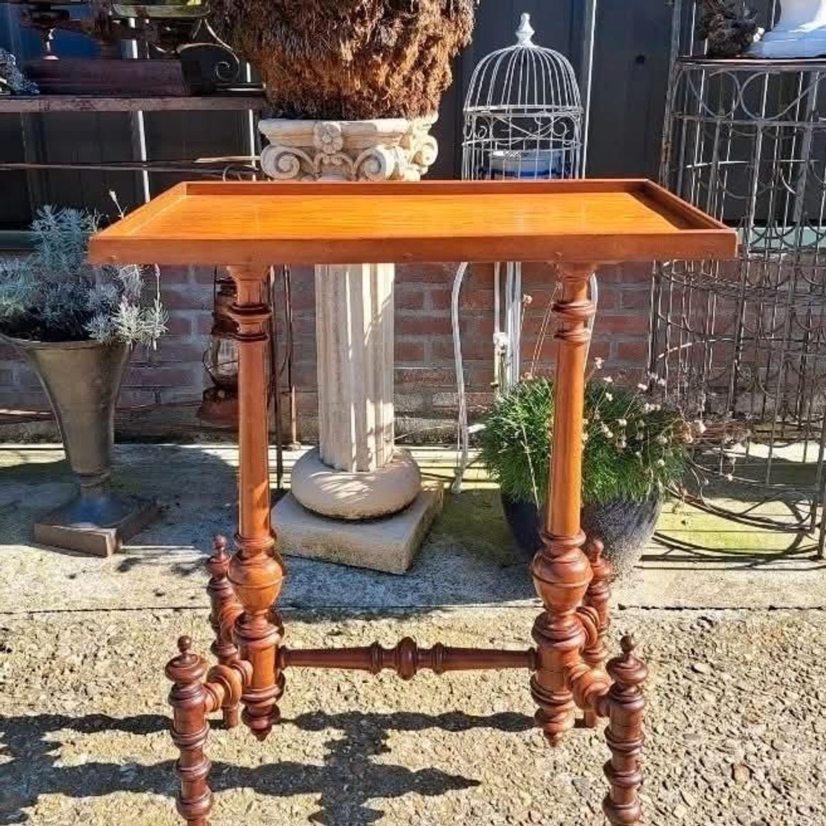 Antieke Spinnen Bijzettafel Sidetable, Haltafel image 4