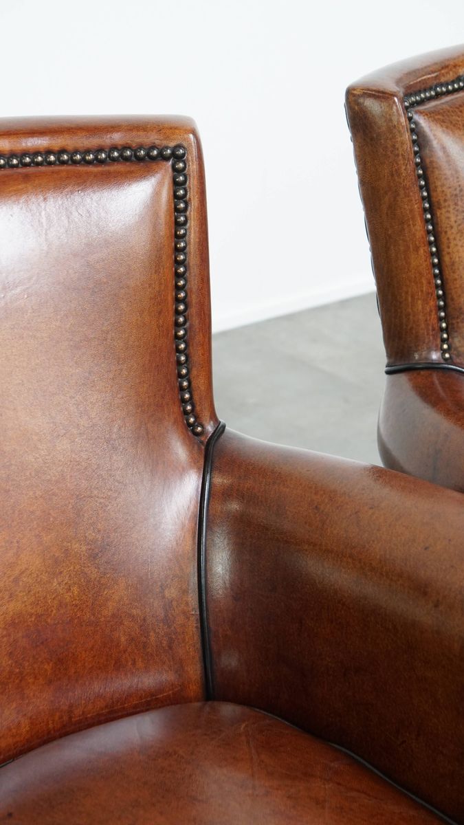 Set Van 2 Zeer Mooie Sierlijke Schapenleren Armchairs Met Een Luxe Afwerking image 12