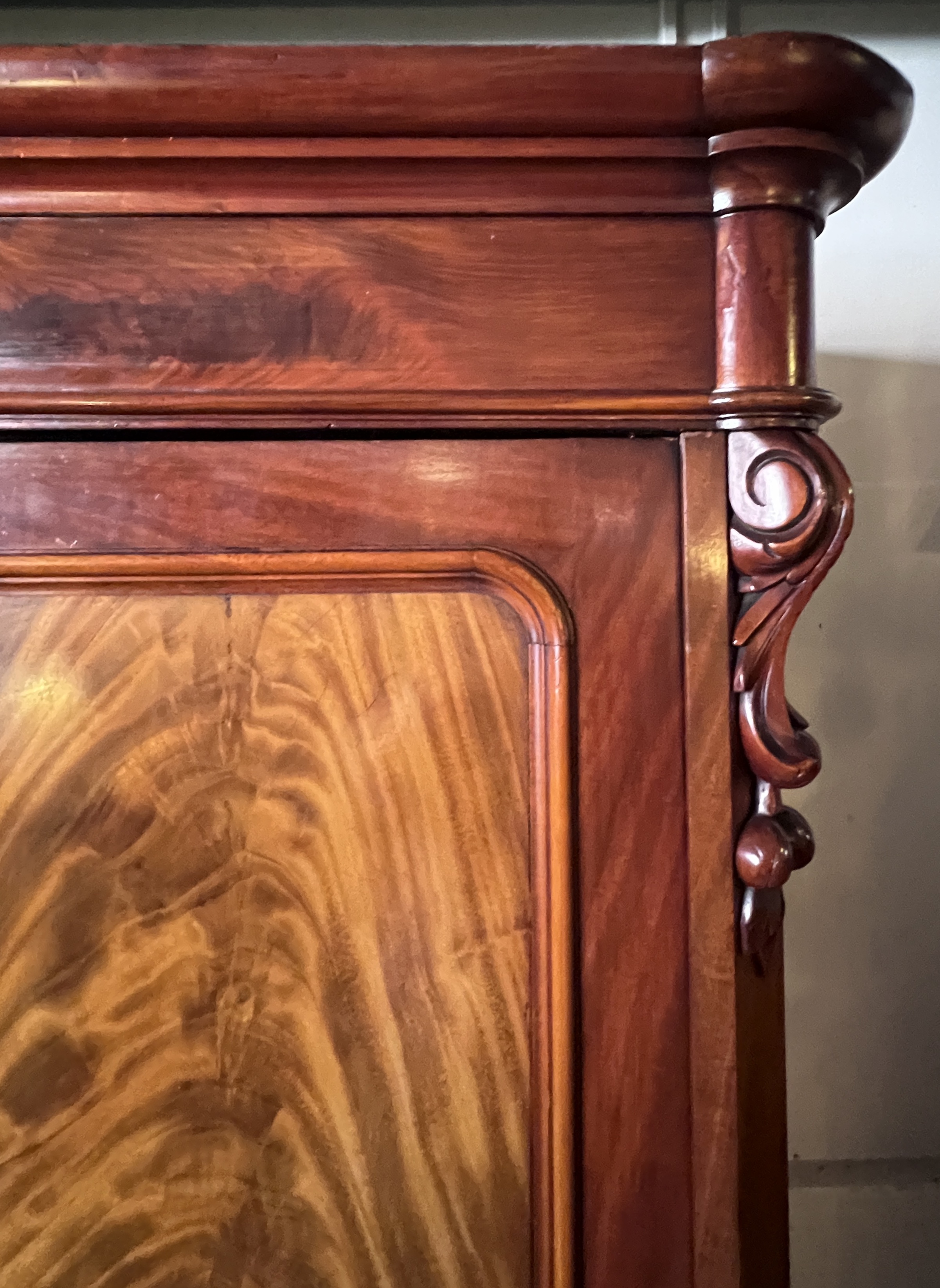 Uitneembare Antiek Mahonie Kast Met Planken En Lades, 188 Cm Hoog image 6