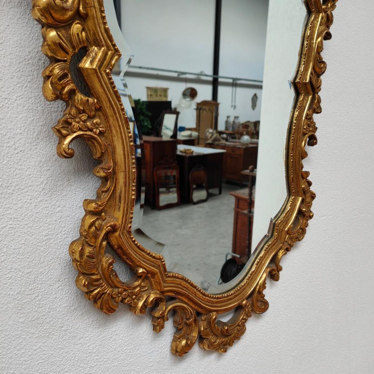 Vintage Barok Brocante Rococo Spiegel Schouwspiegel Facet 13 image 4