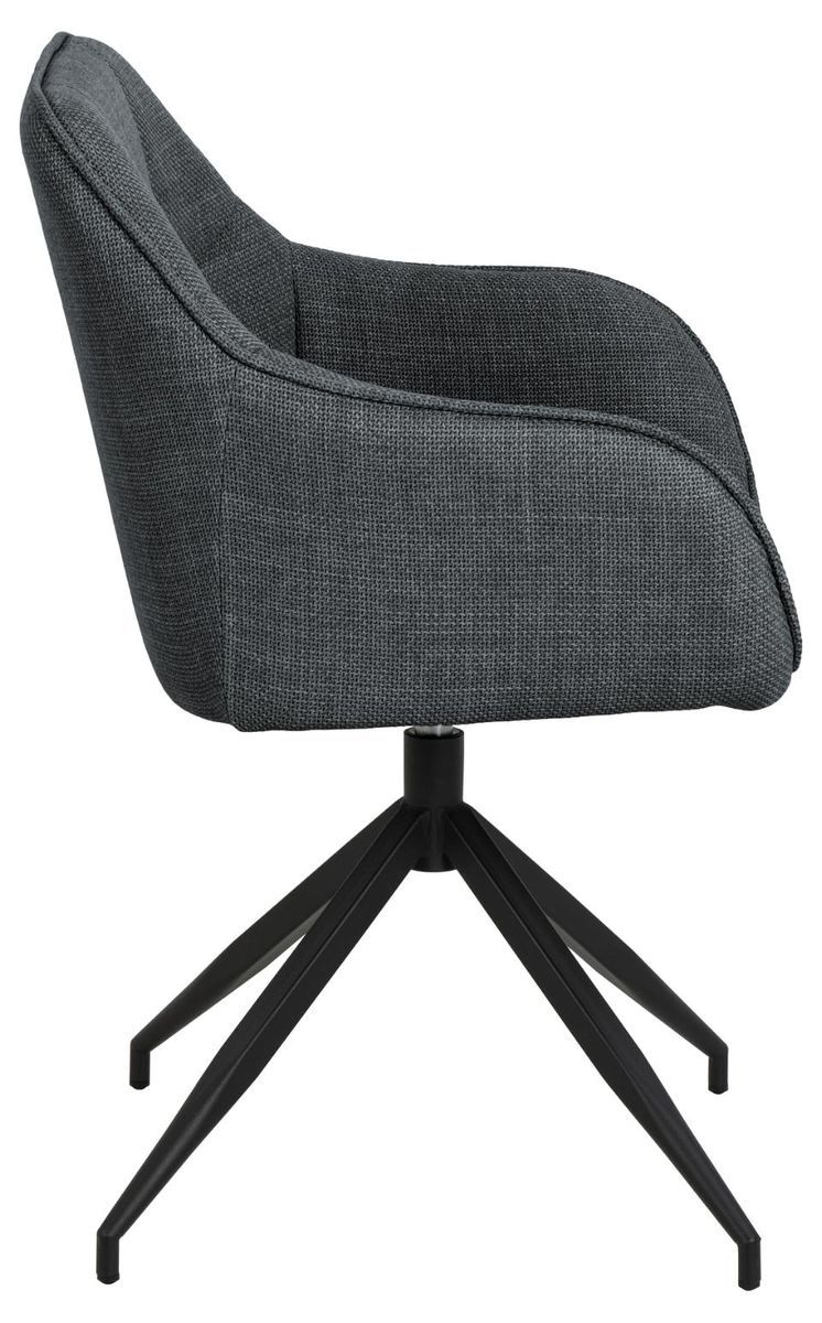 Nivala Eetkamerstoel - Donker Grijs Met Mat Zwart Frame image 4