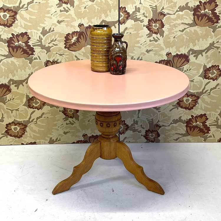 Ronde Salon/wijntafel Restyle Peach Hout Brocante image 3