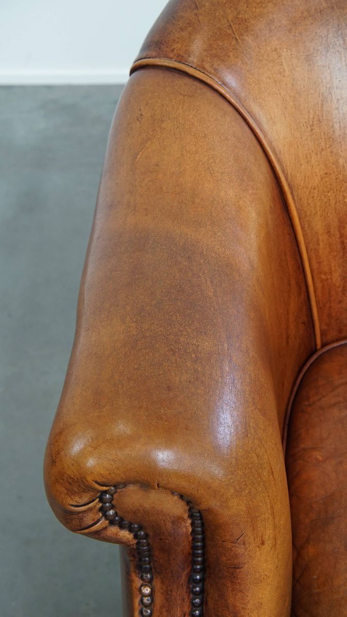 Charmante En Comfortabele Schapenleren Clubfauteuil Met Prachtige Kleuren image 7