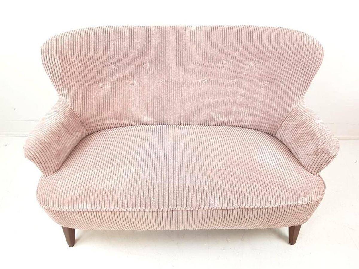 Vintage Artifort Theo Ruth Bank Tweezits Roze Rib Nieuw image 7