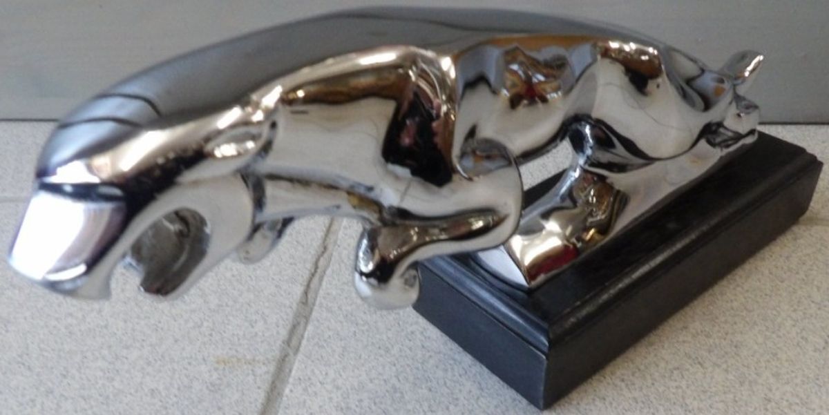 Jaguar Mascotte In Verchroomd Brons. image 4