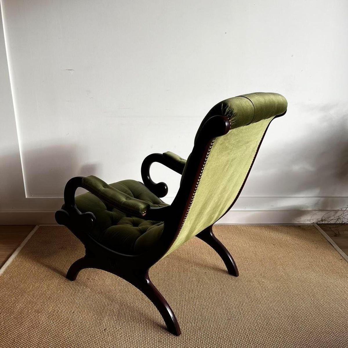 Sale Groene Chesterfield Victoriaans Fauteuil Vintage image 7