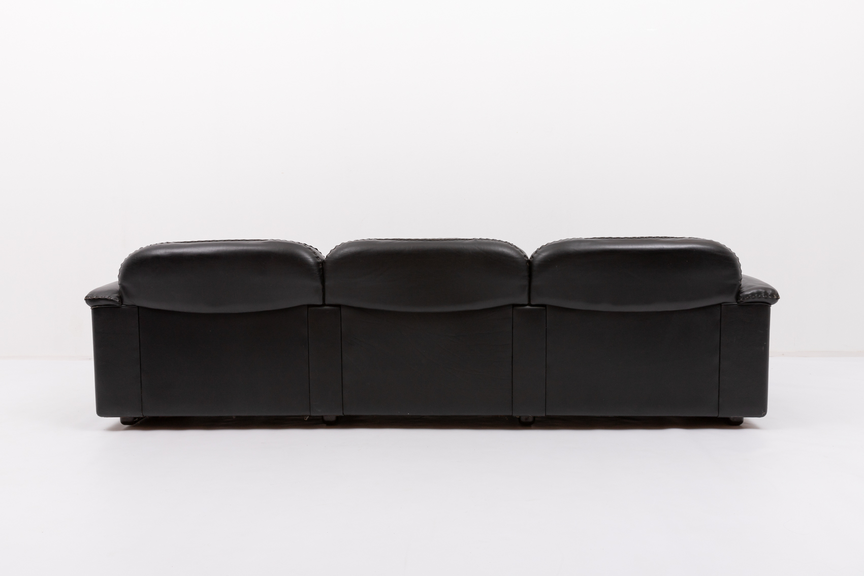 De Sede Ds 101 Black Leather Lounge Sofa, 1970’s image 3
