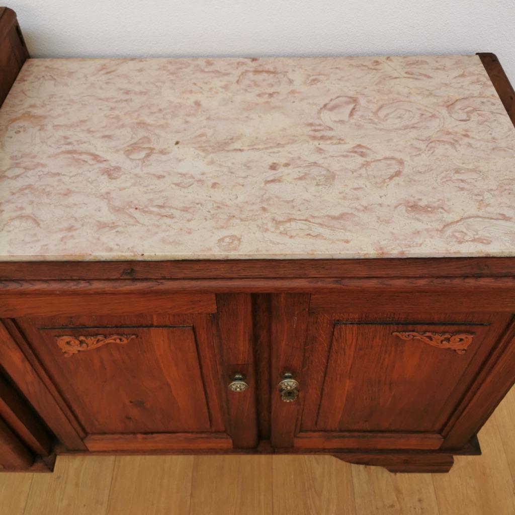 Vintage Tv Meubel, Dressoir Sideboard Met Marmer Blad 712 image 15