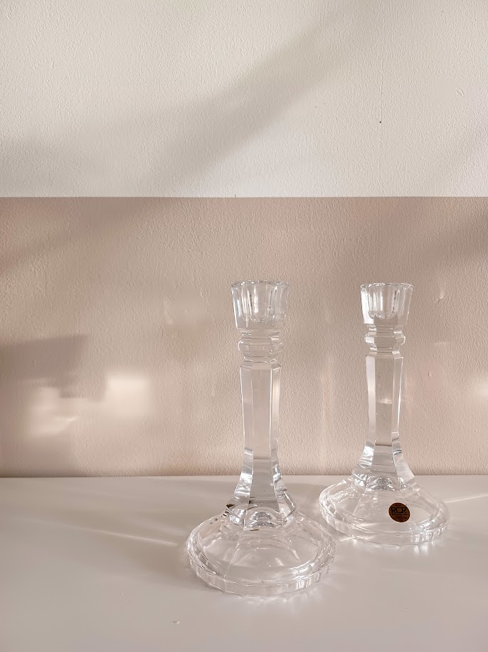 Elegante Italiaanse Vintage Loodkristallen Kaarsenhouders. Rcr Italia. image 8