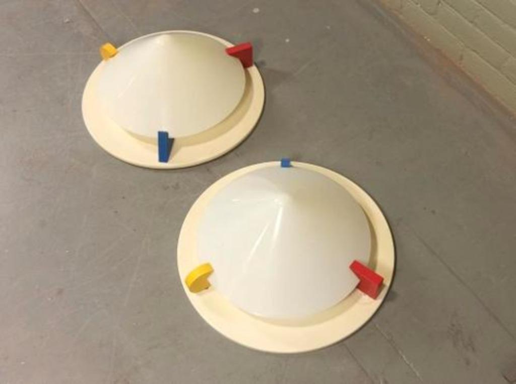 2 Vintage Ikea Memphis Milano Plafondlampen Wandlampen, Set image 6